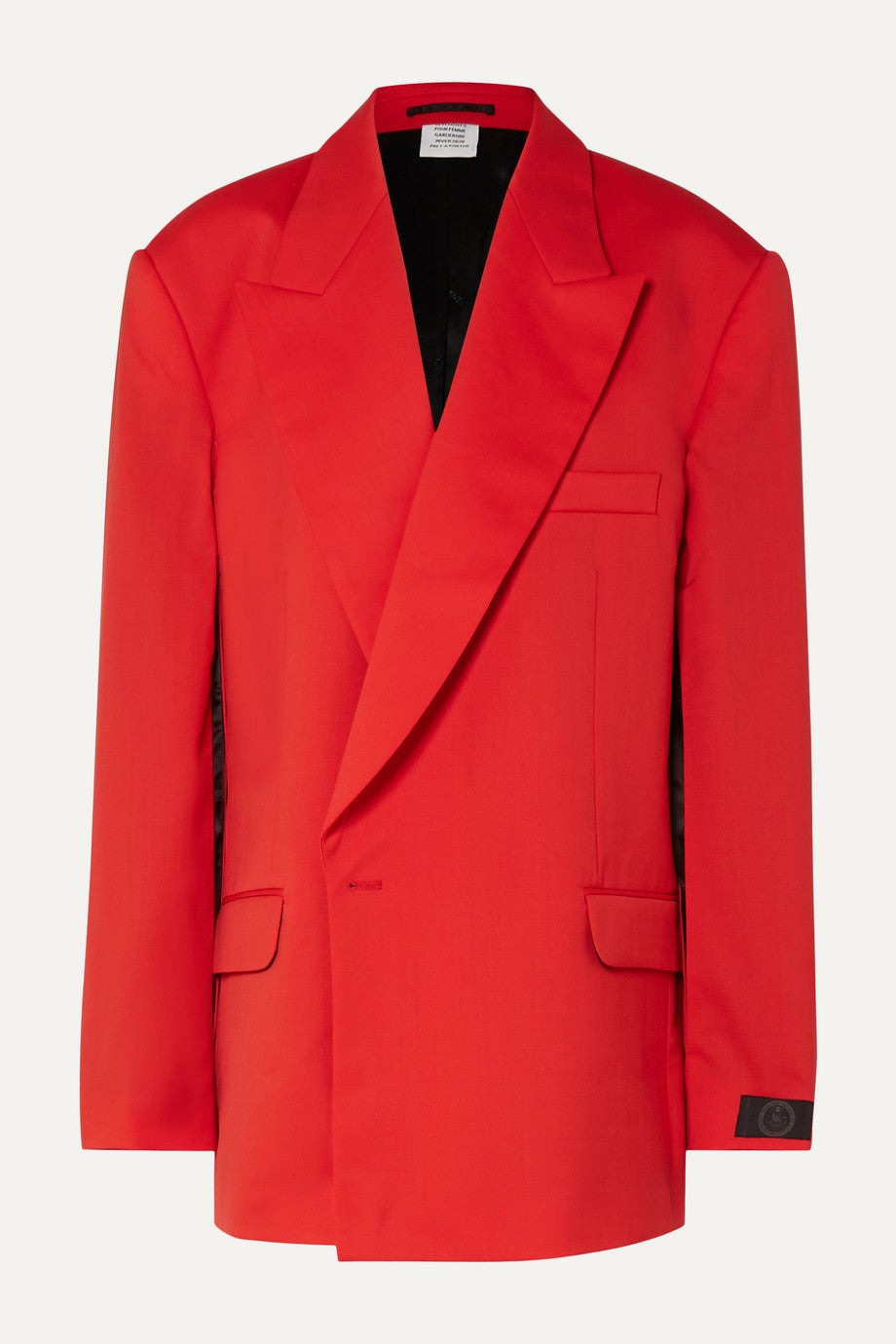 Blazer de un único botón en lana fría, de Vetements.