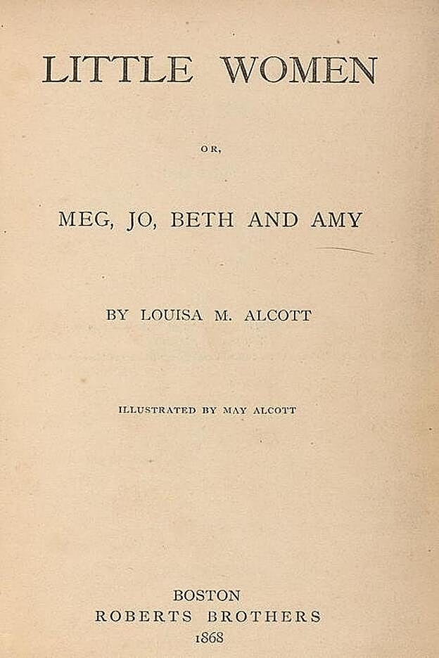 Portada del libro "Mujercitas", cuya primera edición se publicó en 1868.