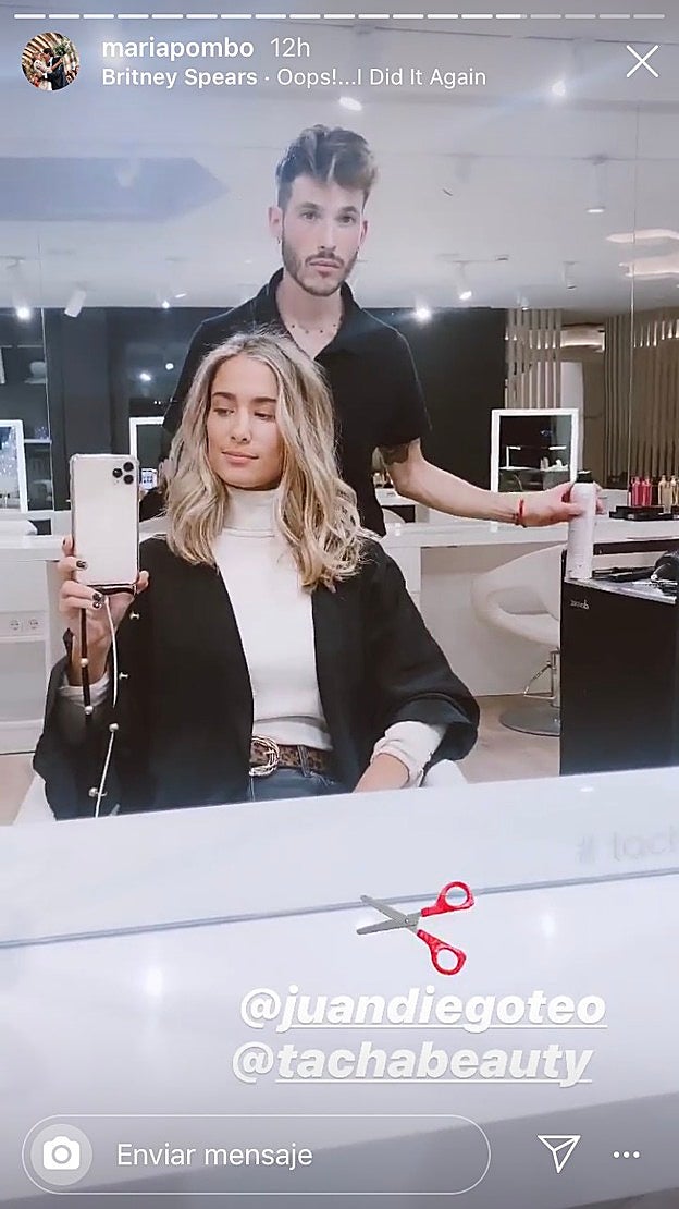 María Pombo y su nuevo corte de pelo midi.