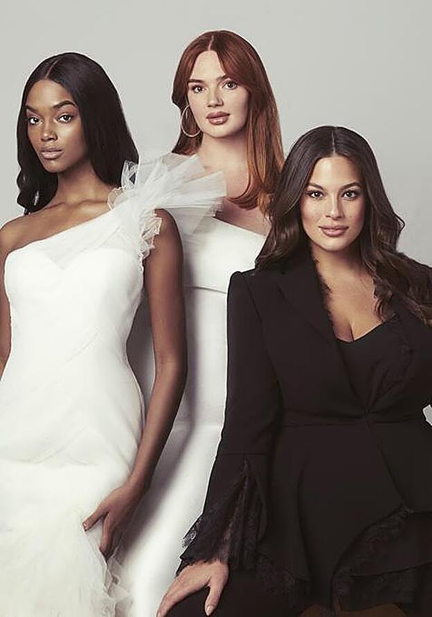 Ashley Graham ha creado su primera colección de vestidos de novia y lo ha hecho con pronovias, con trajes que van desde la talla 32 a la 66, para que sean accesibles a todo tipo de cuerpos.