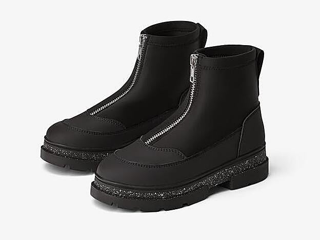 Botines negros con cremallera de Zara Kids,