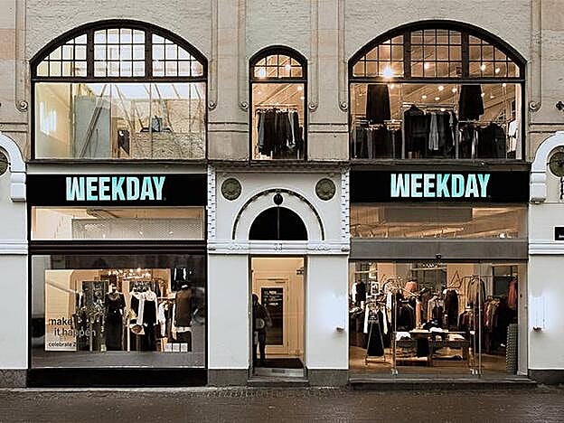 Fachada de una de las tiendas Weekday en Europa.
