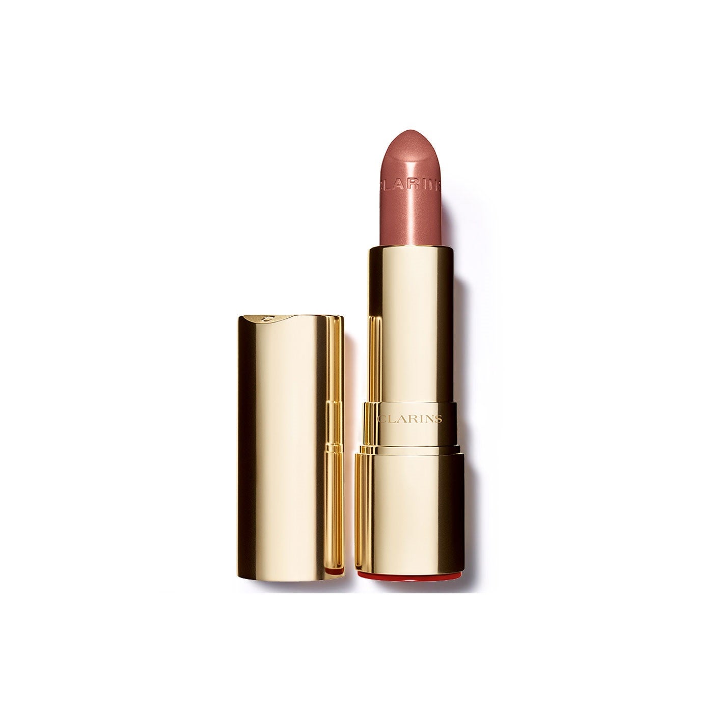 La barra de labios Joli Rouge Brillant de Clarins ofrece una hidratación intensa durante seis horas y un acabado luminoso y brillante gracias al nuevo complejo Shine Booster +. El tono sandy pink es ideal para todos los tipos de pieles. (26,75 euros).