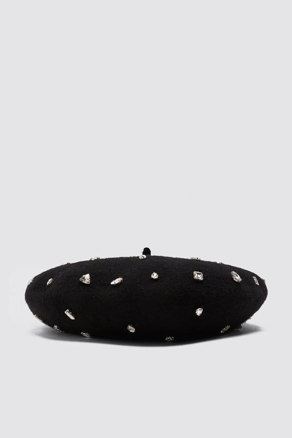 Boina de lana con aplicación joya, ahora 9,99 euros