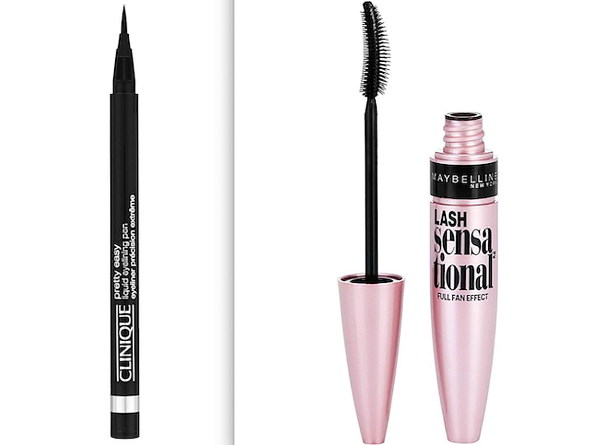 Para dar intensidad a nuestra mirada es imprescindible contar con un delineador y una máscara de pestañas de confianza, por aquello de evitar los desastres en el momento más inoportuno. Nosotras nos quedamos con este delineador de Clinique que cuesta 16,95 euros en Douglas, y es resistente al agua, y la mascara Lash Sensational de Maybelline, un clásico que encontramos en la misma web por 7,99 euros.