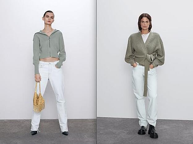 Con cremallera o en versión cropped, el verde menta sigue presente en las colecciones de la firma de Inditex.