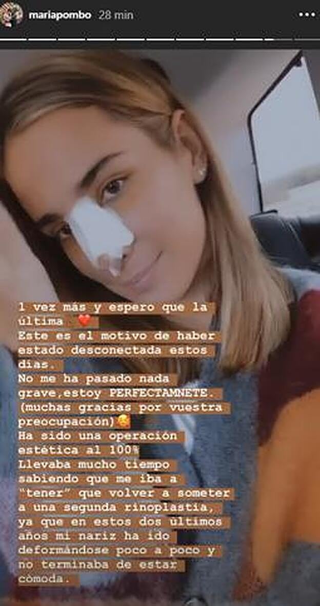María Pombo vuelve a pasar por quirófano.