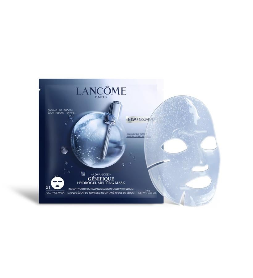 Obtén una tez radiante en solo 20 minutos con la mascarilla facial best seller de la marca. Los maquilladores expertos confían en ella para que estrellas como  Julia Roberts ,  Kate Winslet  y  Lily Collins  y la supermodelo  Taylor Hill , brillen en las alfombras rojas y estén rutilantes en los shootings. Esta maravilla tecnológica deja la piel más fresca, tersa y visiblemente jugosa, totalmente preparada para ser maquillada.  Mascarilla de hidrogel Advanced Génifique de Lancôme  (15 €).