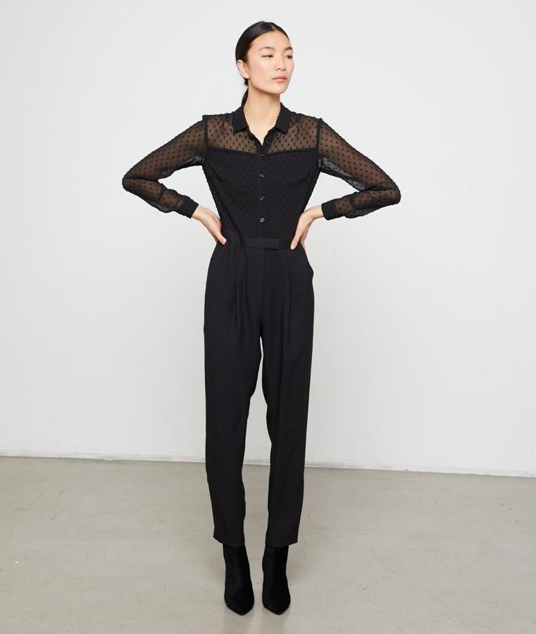 Mono combinado  de pantalón y parte de arriba de plumeti (59,99 euros).