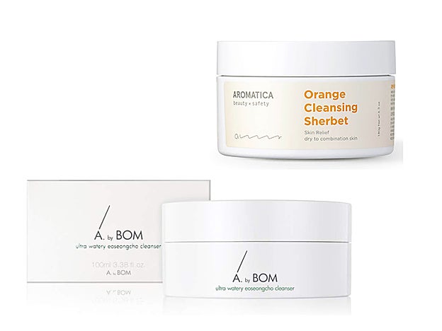 Orange Cleansing Sherbet, de Aromatica (33,95 €) y Ultra Watery Eoseongcho Cleanser de A. by BOM; ambos de venta en Miin Cosmetics (44,95 €).
