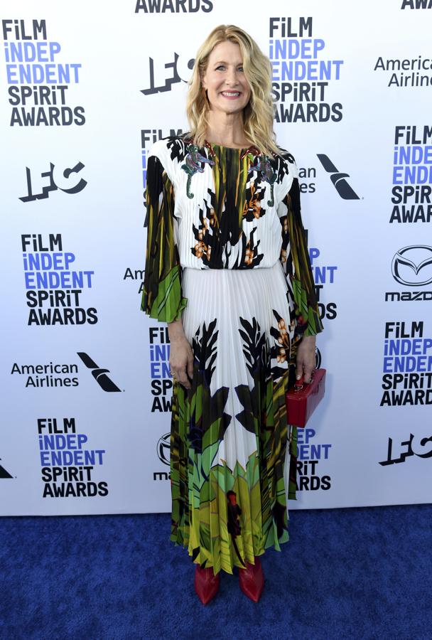 Laura Dern, una de las protagonistas de 'Big Little Lies', apostó por un vestido estampado algo informal de Valentino.