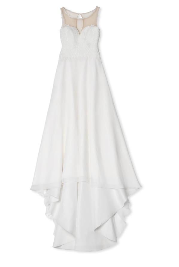 Vestido de novia sin mangas de corte princesa de Venca. Cuesta 179,99 euros.