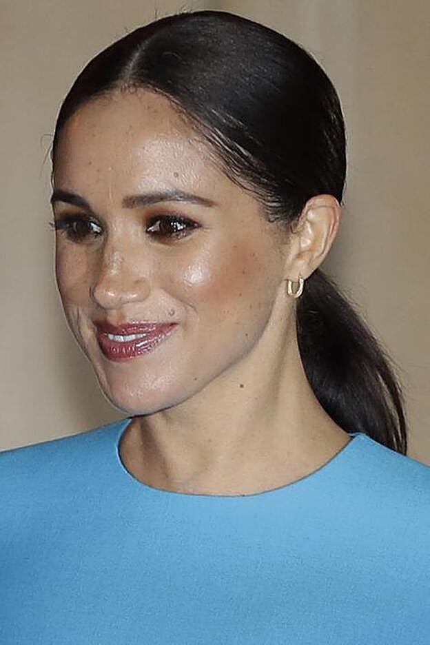 El dramático maquillaje con el que Meghan Markle reapareció en Londres.