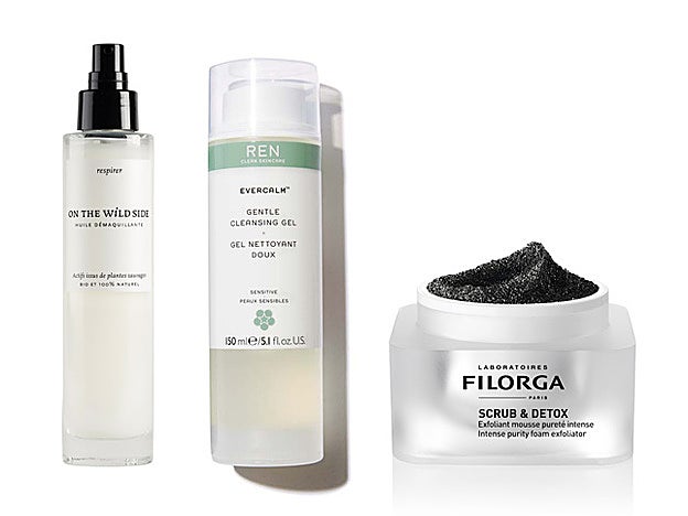 Aceite oil to milk de On The Wild Side (37 €, en lacremeorganics.com). Everclam Gentle Cleansing Gel de Ren (23,95 €). Scrub & Detox de Filorga (32,90 €).