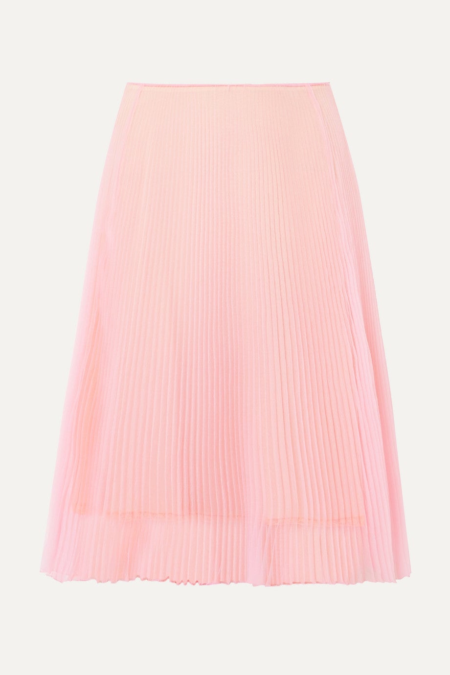 Falda plisada de organdí, de Prada.