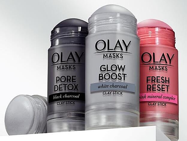 Mascarillas de arcilla en roll-on de Olay.