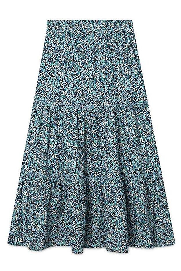 Falda midi estampada.