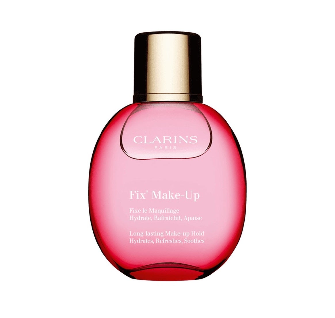 La  bruma Fix Makeup de Clarins  fija el maquillaje y lo hace más duradero. Pero lo hace hidratando y aliviando al instante la piel gracias al aloe vera y a la alantoína. Por no hablar de su irresistible olor con extracto de pomelo y agua floral de rosa ecológica. (30,95 euros en Sephora).