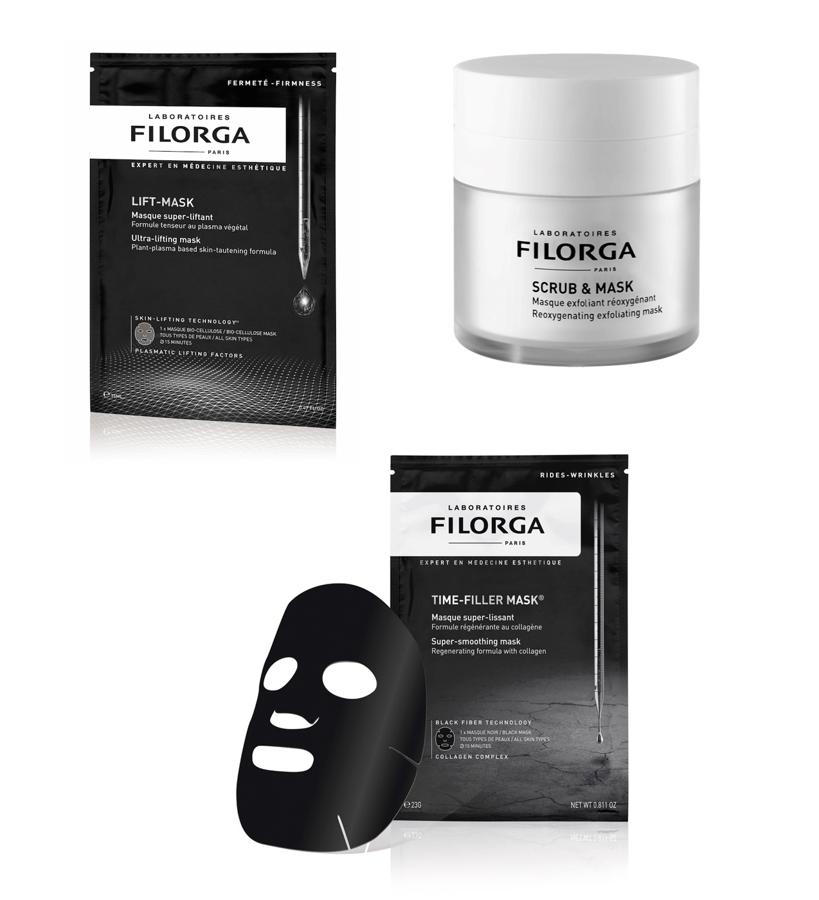 Si no quieres dejar ni un solo poro de tu rostro sin cuidar, elige entre este trío para exfoliar el cutis, eliminando todo tipo de imperfecciones; tensar la piel con un efecto lifting increíble que redefine el óvalo; o hidratarte la piel con una mascarilla repleta de vitaminas y oligoelementos que rellena las arrugas. Ve variando en estos días según las necesidades de tu piel.  Scrub and Mask  (46,90 €)  Hydra Filler Mask  (9,90 €/ud.) y  Lift Mask  (9,90 €/ud.),  todas de Filorga .