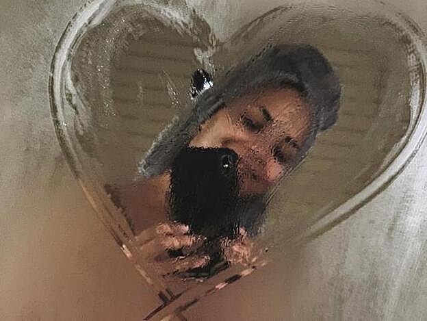 La actriz, antes de su rutina facial.