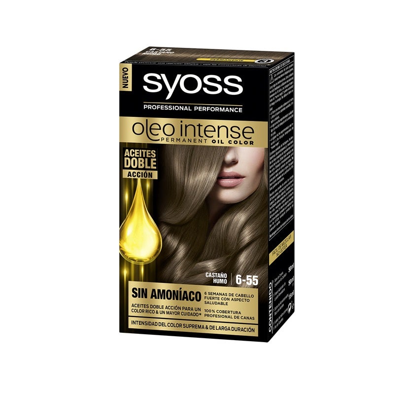 Otra opción de supermercado es este  tinte para el pelo de Syoss , que ofrece una cobertura de acabado profesional durante 6 semanas. (8,30 euros).