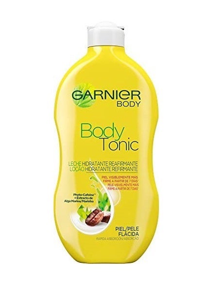 Esta  crema ligera y fresca de Garnier Body  es perfecta para tonificar y reafirmar cualquier parte del cuerpo gracias a sus ingredientes como la cafeína y el extracto de alga marina, que estimulan la producción de colágeno. (5,27 euros).