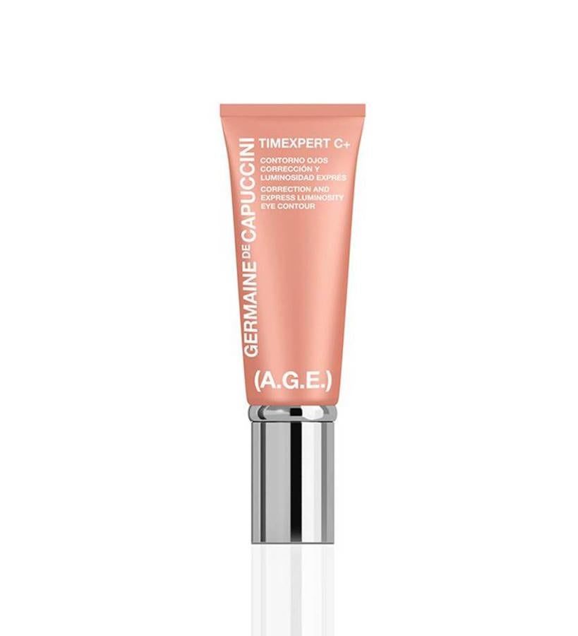 Nada más aplicarlo despierta, ilumina, refresca y rejuvenece la mirada; a corto plazo proporciona un efecto flash que reduce el aspecto cansado, y a largo plazo reduce las ojeras unificando el tono, minimiza la apariencia de las líneas de expresión y descongestiona los párpados.  Timexpert C+ Contorno de Ojos de Germainde de Capuccini  (41,03 €).