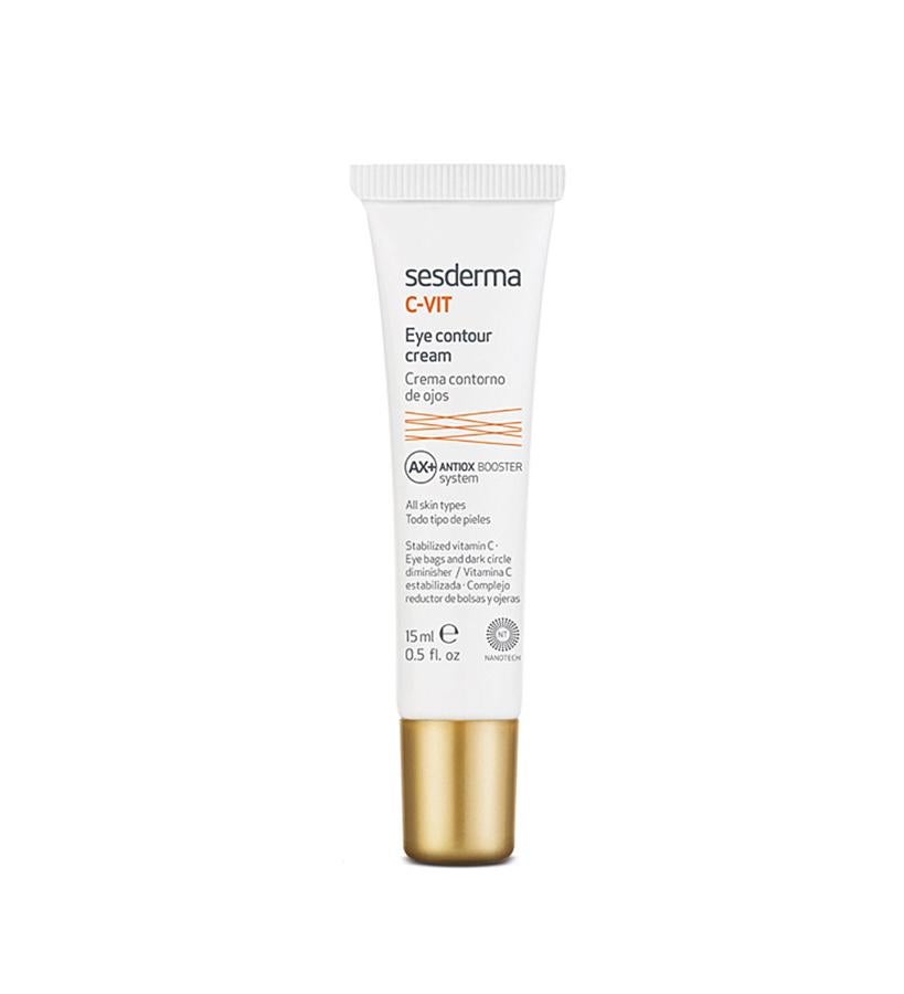 La nanotecnología maximiza la efectividad la vitamina C y la protección contra los radicales libres. El resultado: una mirada luminosa, con vitalidad y sin bolsas ni ojeras.  C VIT Contorno de Ojos de Sesderma  (16,30 €).