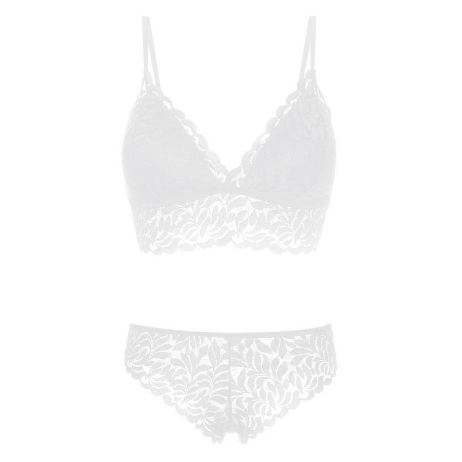 Bralette blanco con braguita a conjunto de Primark, (6 euros).