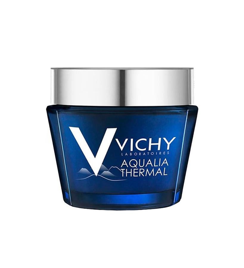 Indicada para mujeres de cualquier edad, con piel deshidratada, que presenten signos de fatiga y que se sientan tirantes, este gel-crema enriquecido con agua termal de Vichy proporciona sensación de hidratación y de confort de larga duración. La piel está más sensible y suave al tacto desde la primera aplicación.  Gel-crema Renovador Anti-fatiga Spa Noche Aqualia Thermal de Vichy  (29,65 €).