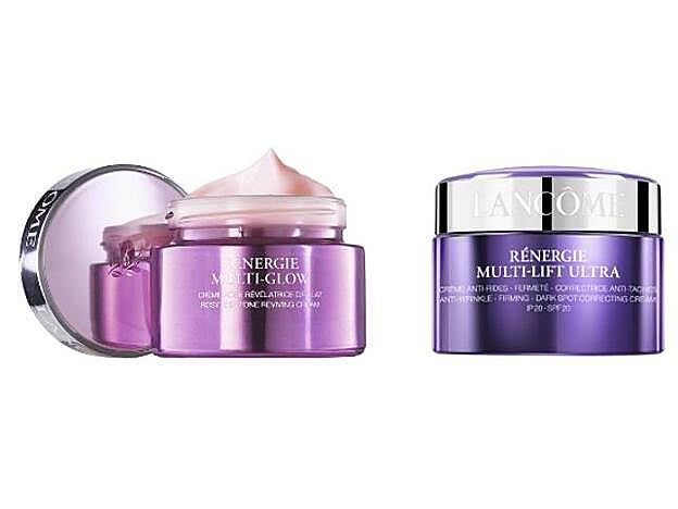 1. Rénergie Multi-Glow. 2. Rénergie Lift Multi-Action Ultra Cream. Todo de Lancôme.