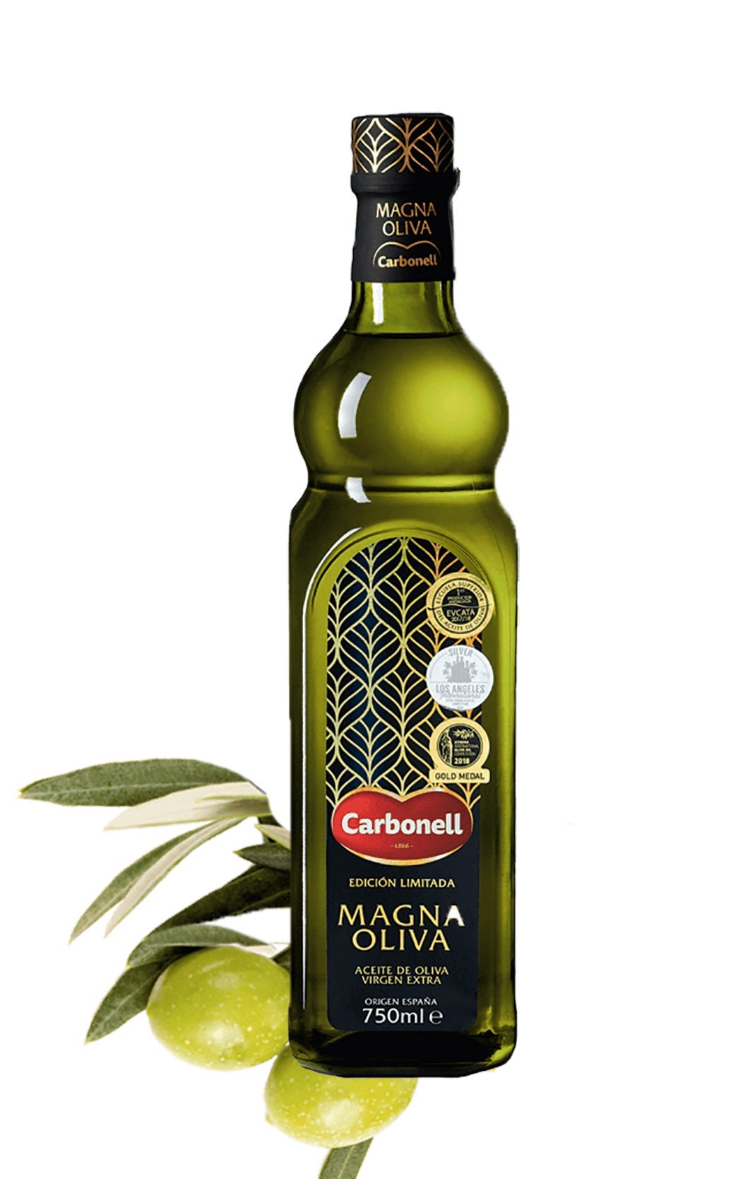 Con variedades hojiblanca y picudo, y una producción de 10.000 litros, aceite Magna Oliva de Carbonell.