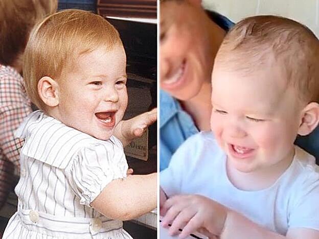 La sonrisa de Archie, idéntica a la de su padre de bebé.