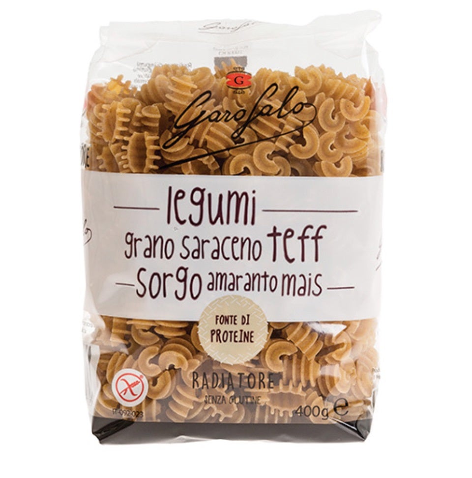 Con legumbres, trigo sarraceno, teff, maiz, sorgo y amaranto, Radiatori Legumbres y Cereales de Garofalo aptos para celíacos.