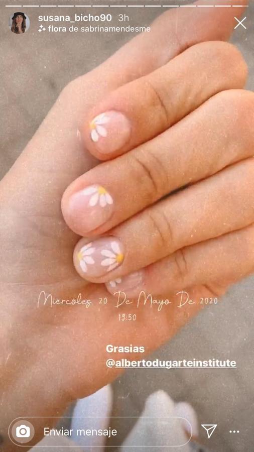 Susana Molina con un diseño de margaritas.