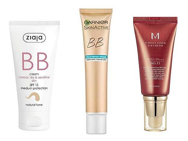 1. BB cream de Ziaja en tono natural (4,99 euros). En Mifarma. 2. Garnier Skin Active BB Cream Matificante Crema Correctora y Anti Imperfecciones (6,50 euros). En Amazon. 3. MISSHA M Perfect Cover BB Cream (8,85 euros). En Amazon.