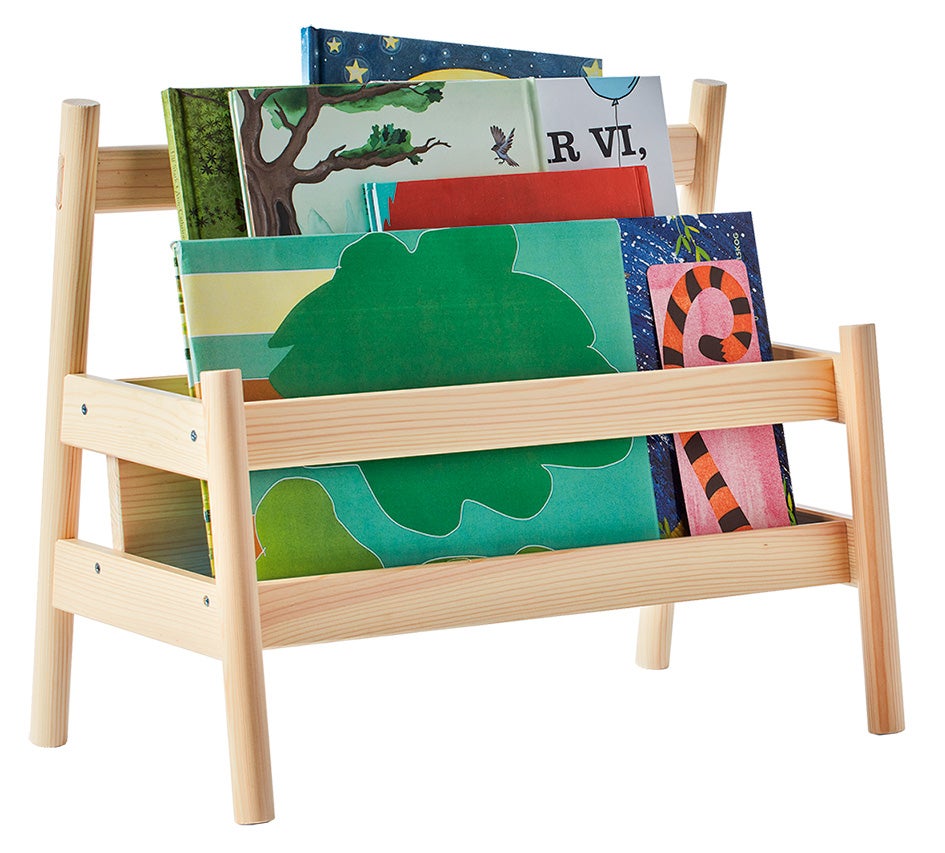 Expositor de libros Flisat (25 €), de Ikea.