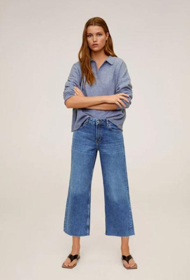 Vaqueros culotte de cintura alta, de las rebajas de verano de Mango. Su precio actual es de 17,99 euros; costaban 25,99.