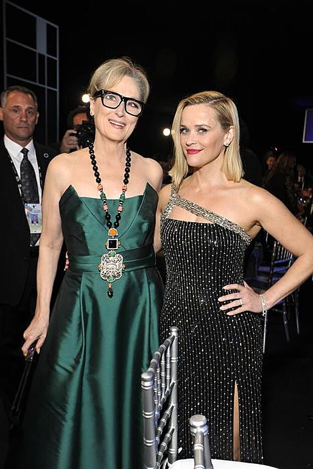 Meryl Streep en la entrga de los premios Screen Actors Guild Awards 2020, junto a Reese Witherspoon.