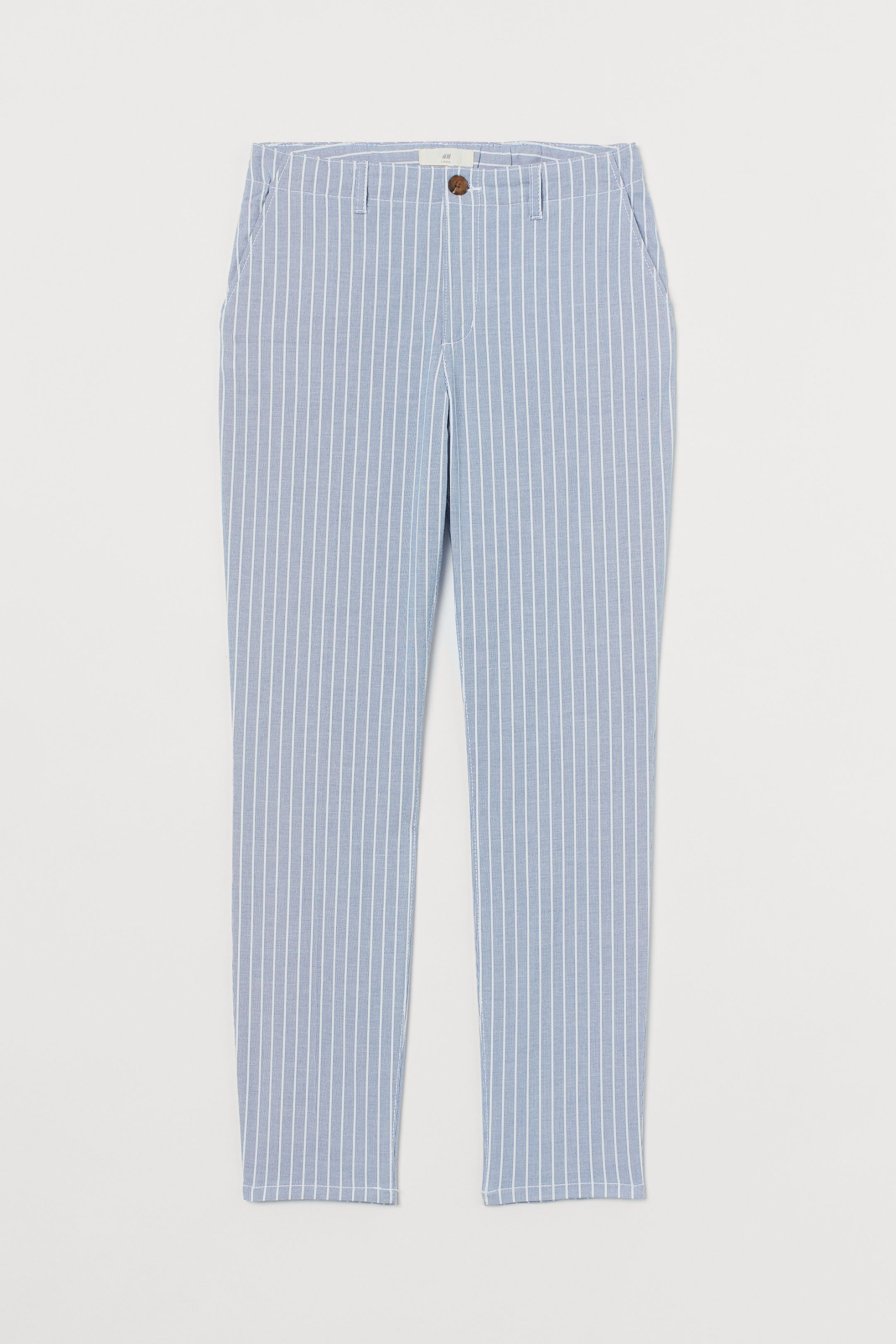 Pantalones chinos de algodón con estampado de rayas. ¡Ultra cómodos! Antes: 24,99 euros. Ahora: 15,99.