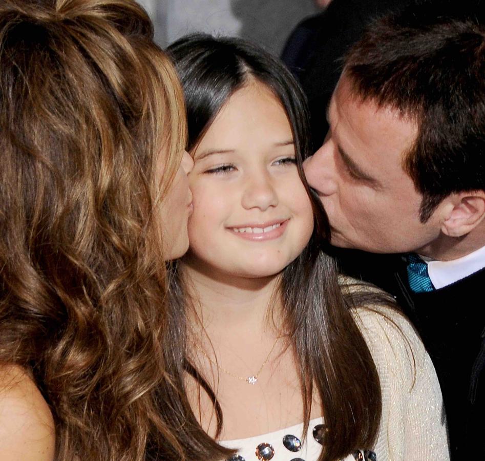 Una imagen de cuando su hija Ella era pequeña y les acompañó a ambos a una alfombra roja.