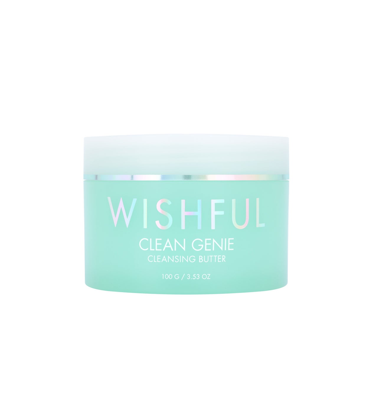 Sobre la piel se transforma en aceite, fundiendo y deshaciendo el maquillaje; en contacto con el agua, se convierte en leche limpiadora. Está enriquecido con extracto de té verde, malaquita y extracto de flor de cerezo, que aportan suavidad e hidratación.  Clean Genie Cleansing Butter de Wishful  (34,95 €).