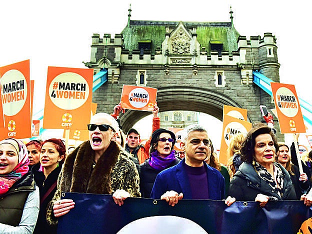 En el evento March4Women, por el Día de la Mujer.