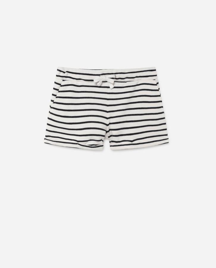 Pantalones de algodón con estampado de rayas marineras y cinturilla elástica, de Lefties (7,99 €).