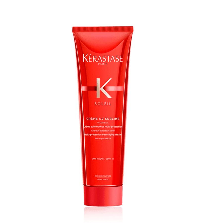 Protege contra agresores externos, previene la sequedad y roturas, retiene la hidratación, mejora la luminosidad y brinda protección antihumedad durante todo el día. Crème Uv Sublime Soleil de Kérastase (28,10 €).