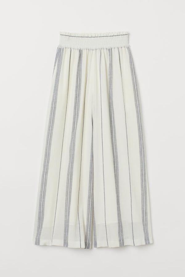 Pantalón holgado tipo culotte de rayas, de H&M (39,99 euros).