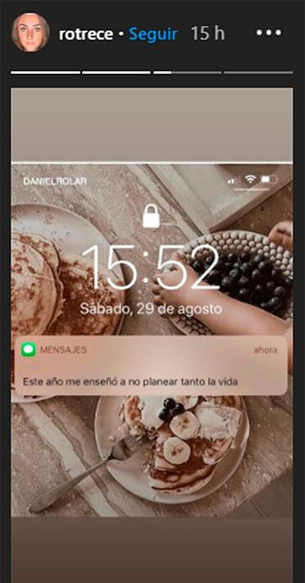 Esta es la imagen que compartía Rocío Flores en sus 'stories'.