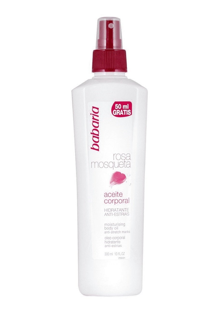 De nuevo entra en juego la rosa mosqueta con textura oleosa cuidar de tus estrías. Es de la firma Babaria, cuesta muy poco y es todo un best seller que se vende sin parar tanto en farmacias como en supermercados. Antes: 5,86 euros.  Ahora: 4,37 euros .