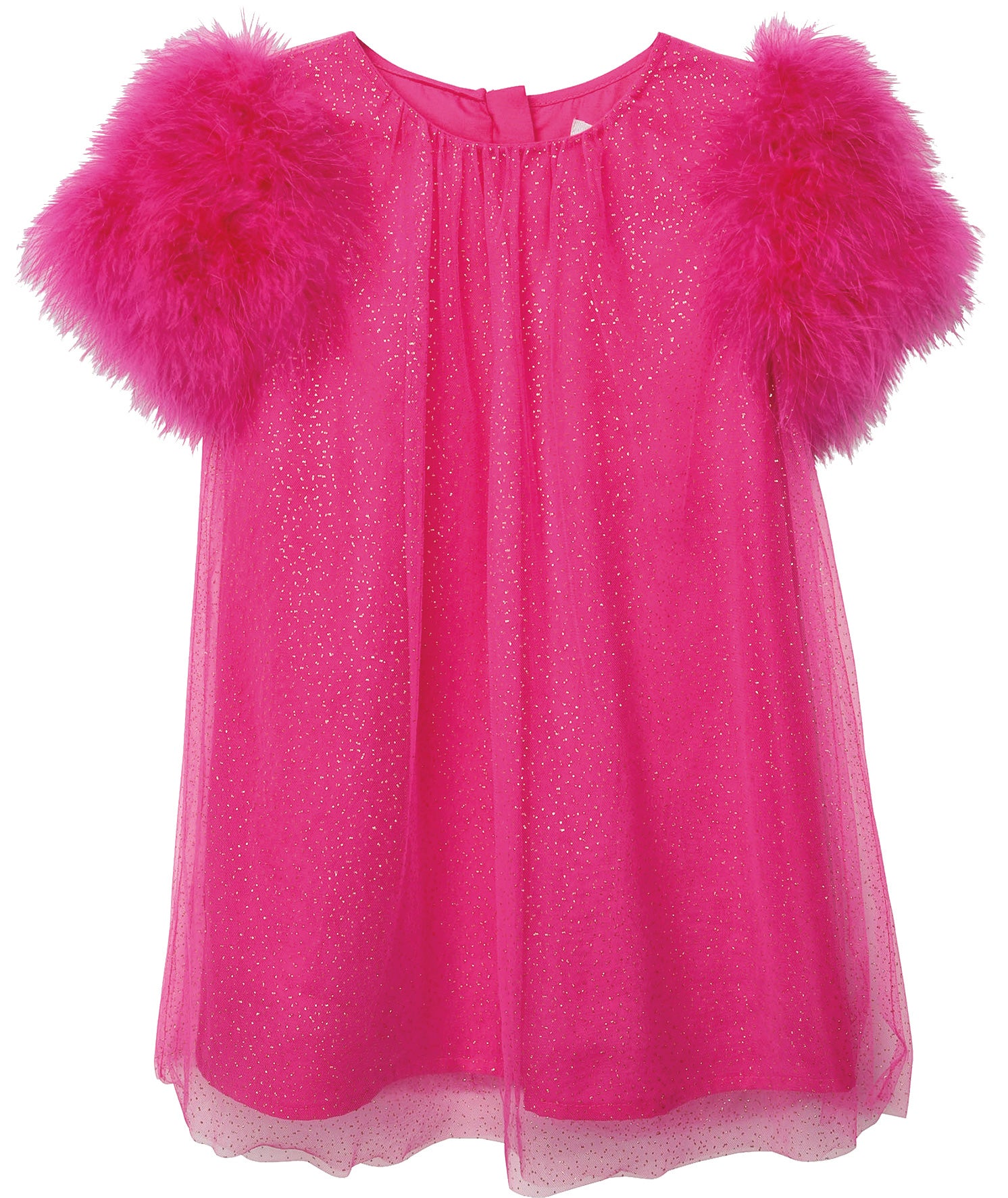 Vestido con mangas de plumas, de Charabia (249 €).