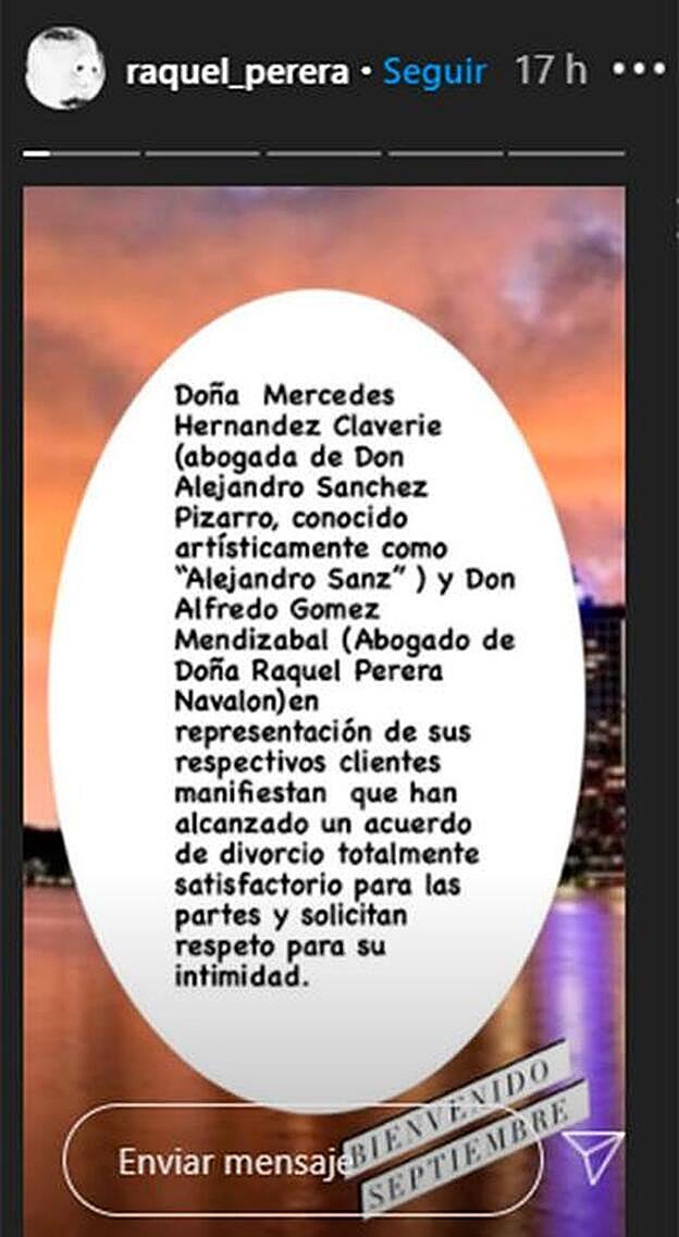 Así anunciaba Perera el acuerdo alcanzado.